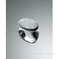 David Yurman Pave Diamond DY Signature Oval Ring